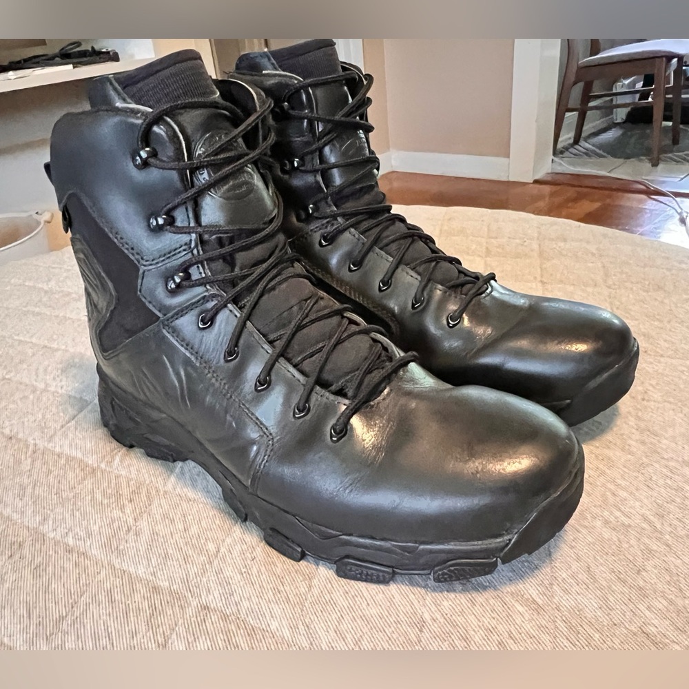 RED WING Irish Setter Sz 11.5 Black Leather Work Combat Style Boots Exc Cond